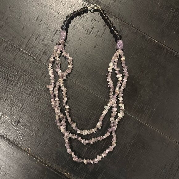 Vintage Native America Indian Jewelry Amethyst Chip Navajo Necklace Southwestern - Picture 2 of 8